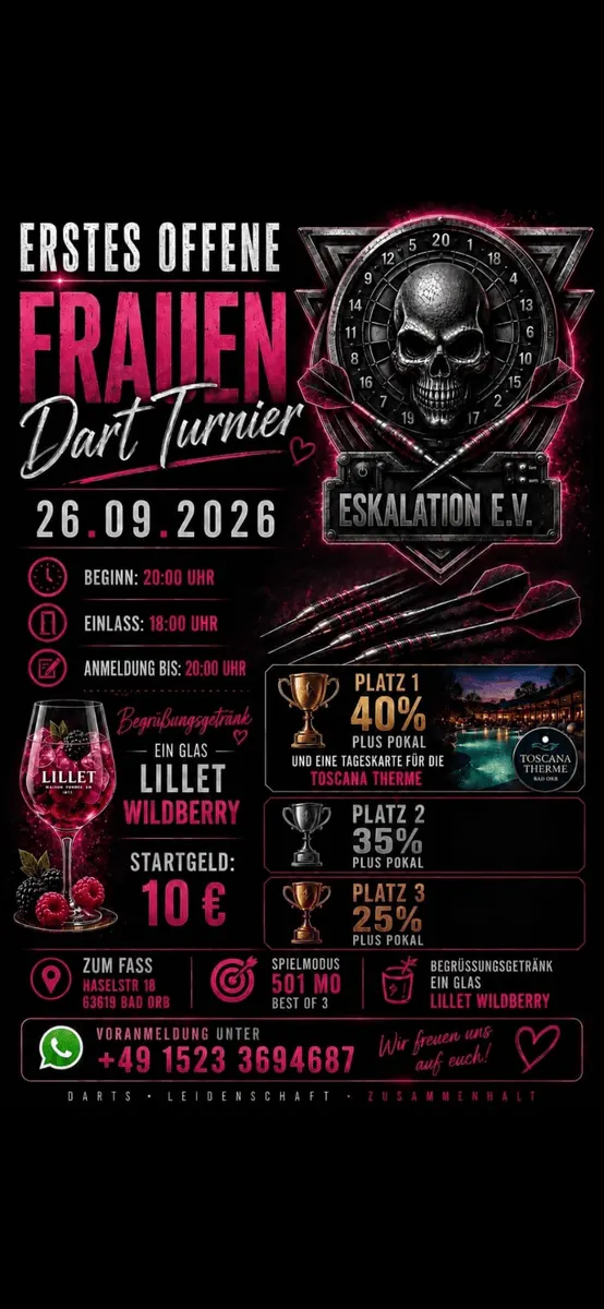 Erstes offene Frauen Dart Turnier