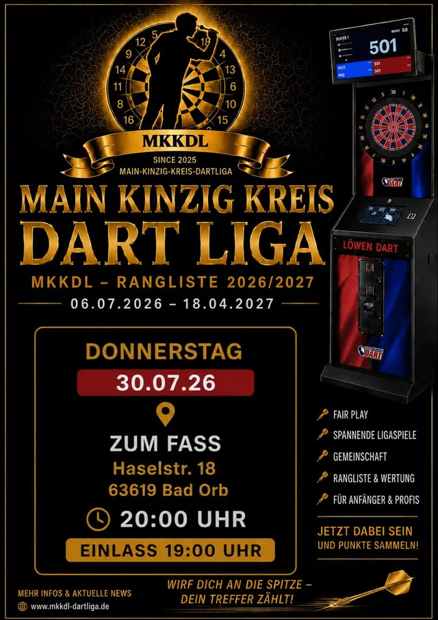 MKKDL- Rangliste 2026/2027  Zum Fass !